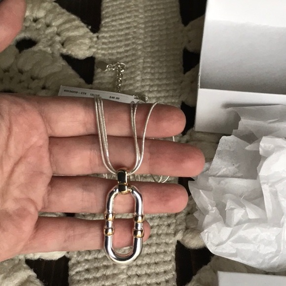 NWT Lauren Ralph Lauren Silver & Gold Necklace - Picture 3 of 8